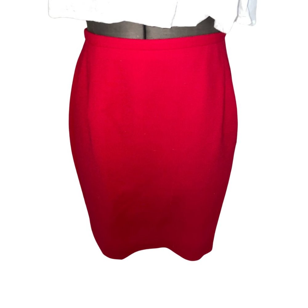 VTG Jones New York Red Wool Pencil Skirt